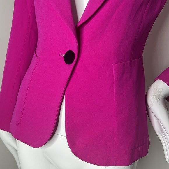 Emanuel Ungaro Paris Sz 34 Bright Pink Fitted Single Button Blazer - Picture 3 of 9